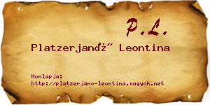 Platzerjanó Leontina névjegykártya